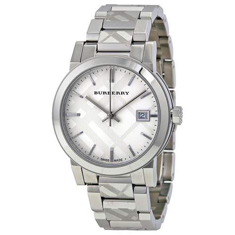 burberry check silver with black dial watch ราคา|Burberry Check ราคา .